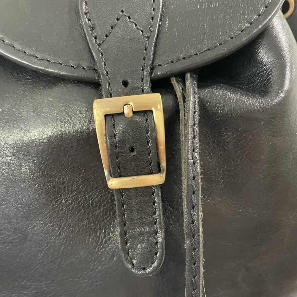 LEATHER ITALY Florence Large Black Backpack Bag